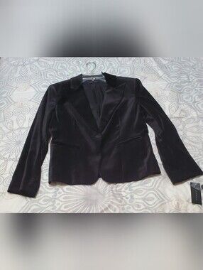 Context Black Velour Blazer, Womens Size 10, NWT
